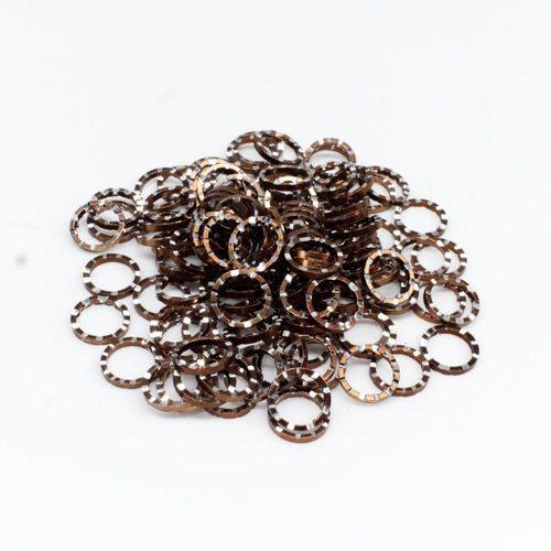 Aluminium Coloured Rings 10mm Brown 10pcs for jewellery making