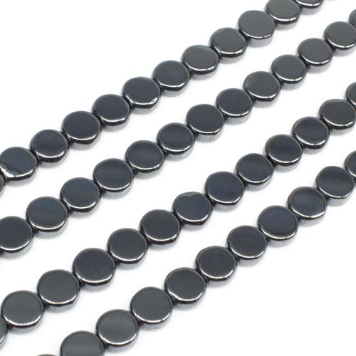 Hematite Flat Coin 6mm - Hematite