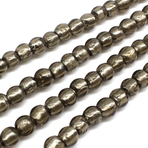 Silver Foil Round Beads 6mm 60pcs Grey for jewellery making