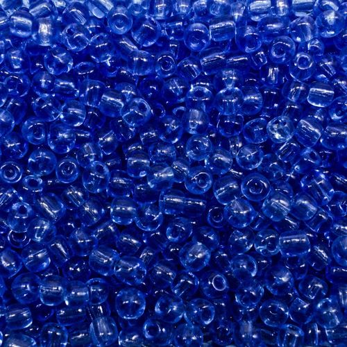 Seed Beads Transparent Blue Size 6 100g 4mm for jewellery making