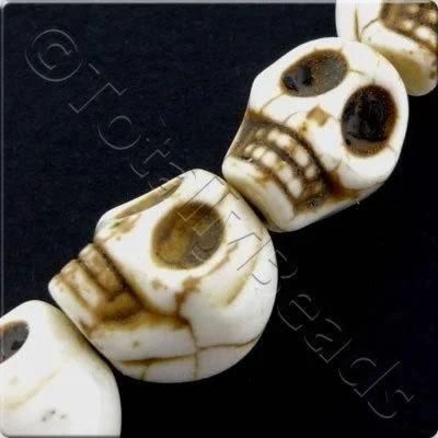 Synthetic Turquoise Skull Beads10mm White for jewellery making