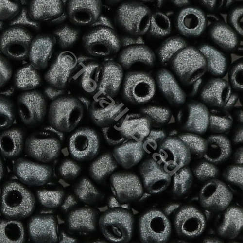 Seed Beads Metallic Gun Metal Grey- Size 8 100g