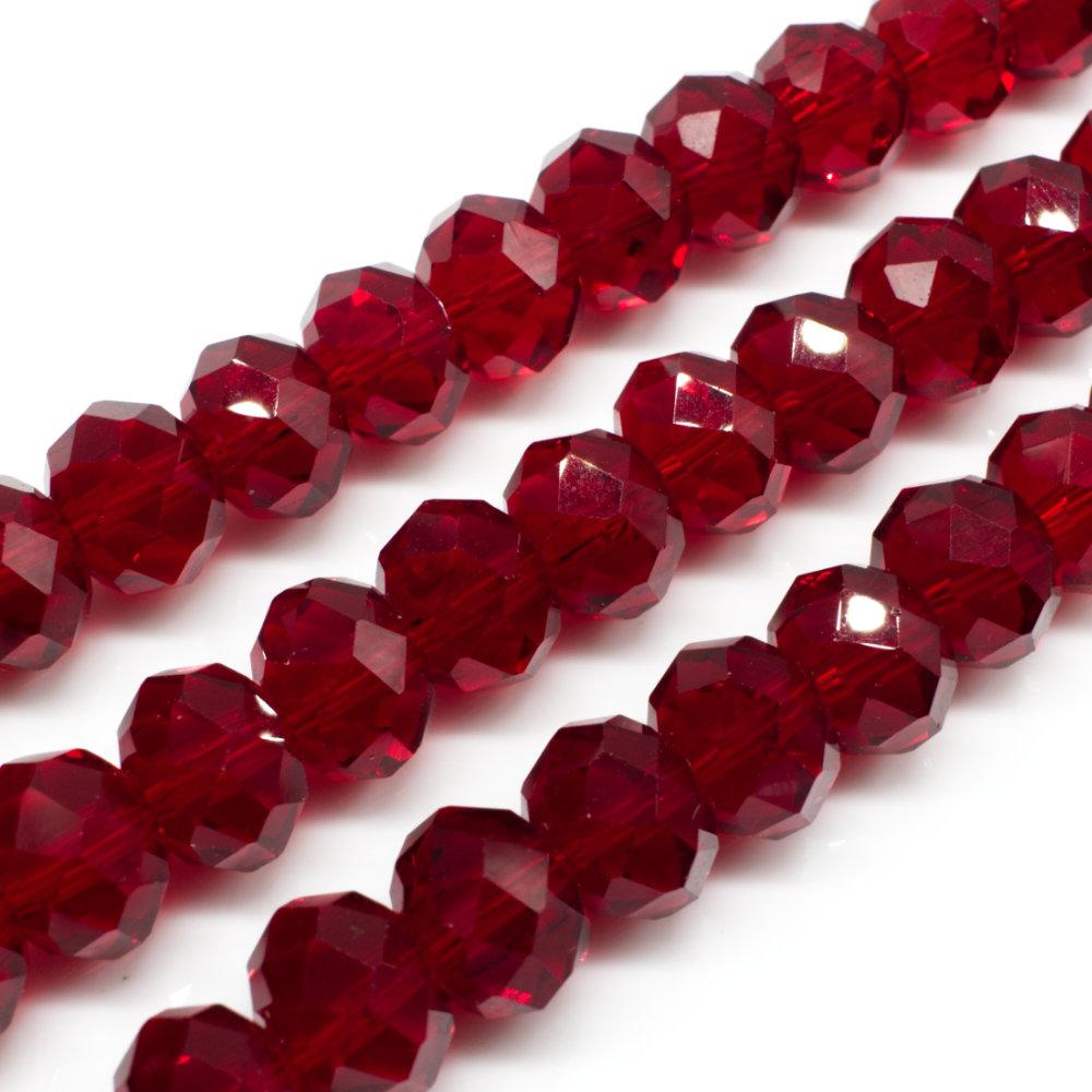 10mm crystal beads red, pack of 30 — faceted for jewelry making and beadwork