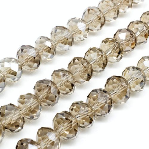 10mm crystal beads champagne, pack of 30 — faceted for jewelry making and beadwork
