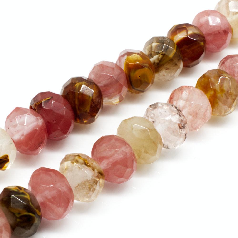 Volcano Glass Beads 12mm Facet Rondelle Mixed Colours for jewellery making