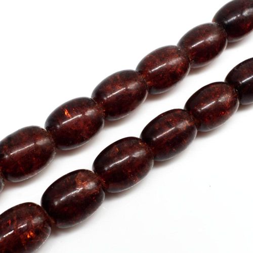 Crackle Barrel Beads 12x16mm Brown 25pcs for jewellery making