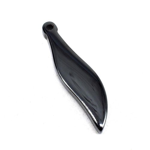 Hematite Feather Drop Pendant jewelry making kit — DIY set with beads and instructions for creating handmade jewelry