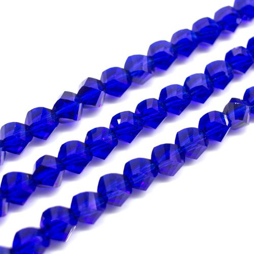 7mm crystal beads royal blue, pack of 25 — faceted for jewelry making and beadwork