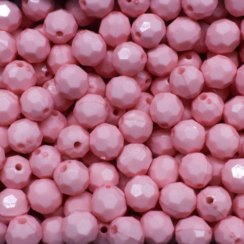 Acrylic Faceted Beads 8mm 100pc Bubble gum Pink for jewellery making