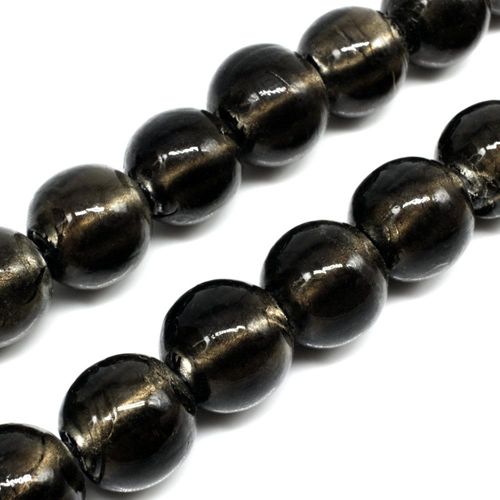 Silver Foil Round Beads 17mm 20pcs Grey for jewellery making