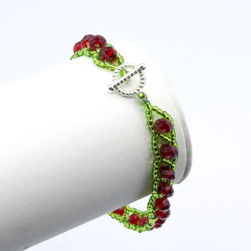 Amelia Bracelet Makes 3 christmas holly bracelet making kit — DIY set with beads and instructions for creating handmade jewelry