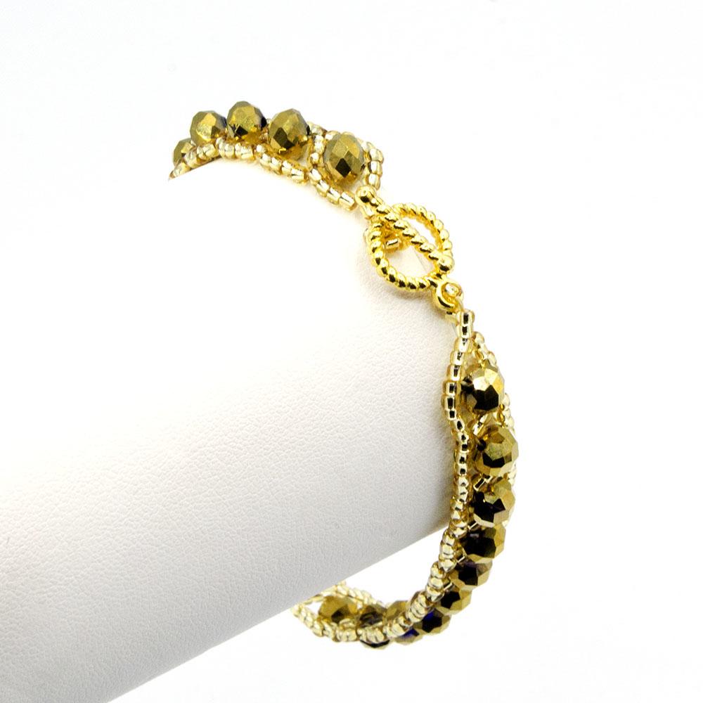 Amelia Bracelet Makes 3 topaz gold bracelet making kit — DIY set with beads and instructions for creating handmade jewelry