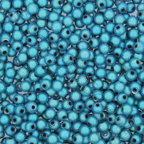 4mm Miracle acrylic round beads 4mm round turquoise 120pcs — pack of 120, reflective 3D-effect beads ideal for jewelry making, crafts, an…
