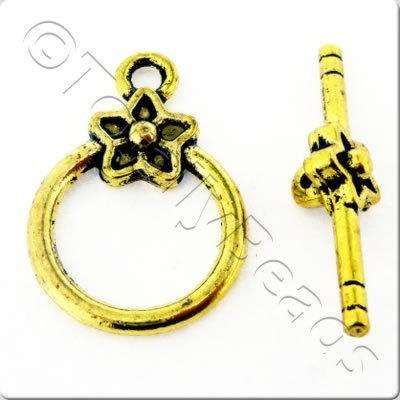 Metal Toggle - Star Ring 15x23mm Antique Gold