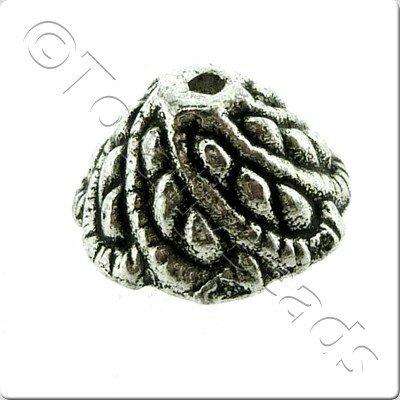 Tibetan Silver Bead Cap 11mm - 12pcs