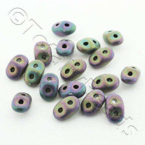 10g Czech glass Rulla beads matte iris purple — two-hole beads for jewelry making and bead weaving