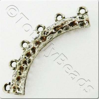 Antique Silver Tube - 6 loop connector 1pcs