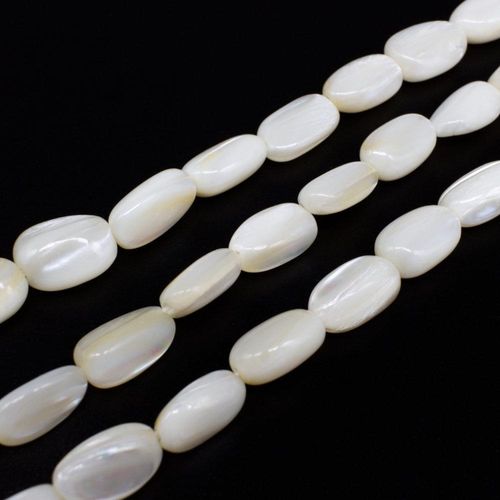 Mother of Pearl Nugget Beads 6x11mm White 15" string for jewellery making