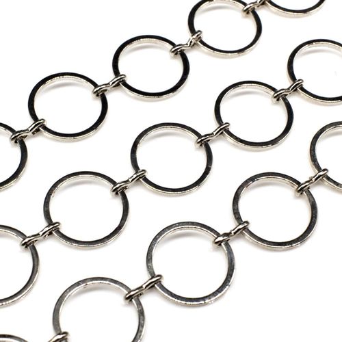 Rhodium Plated Chain Ring 12mm 1 metre for jewellery making