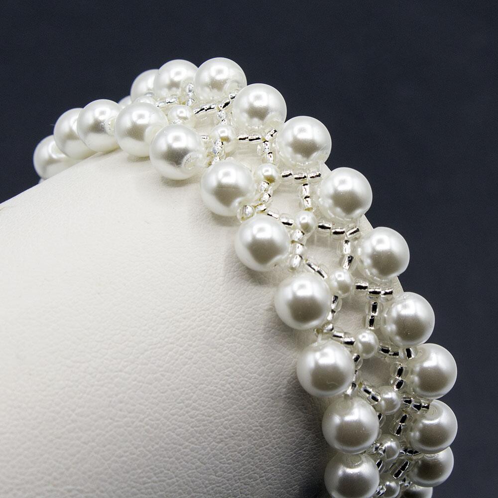 Serenity Bracelet dove white bracelet making kit — DIY set with beads and instructions for creating handmade jewelry