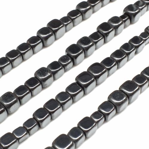 6mm hematite cube — for jewelry making, crafting, and beadwork projects