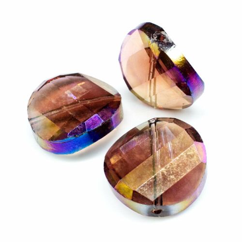 18mm crystal beads amethyst rainbow, pack of 6 — faceted for jewelry making and beadwork