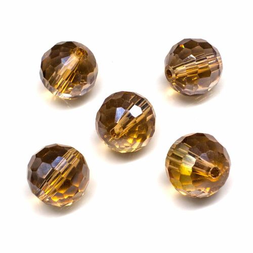 12mm crystal beads dark champagne ab, pack of 25 — AB finish, faceted for jewelry making and beadwork