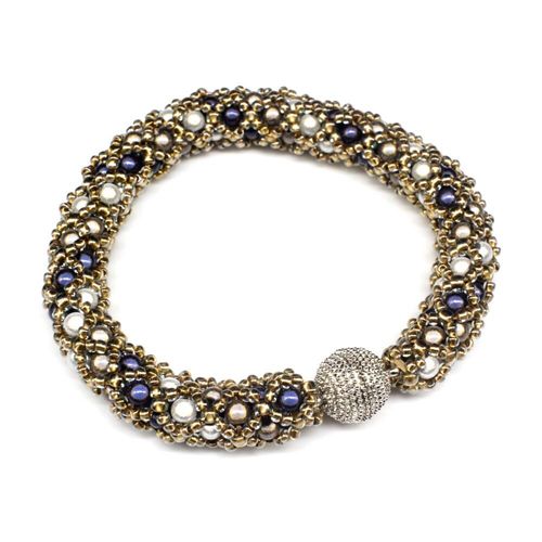 Nina Bracelets black diamond bracelet making kit — DIY set with beads and instructions for creating handmade jewelry