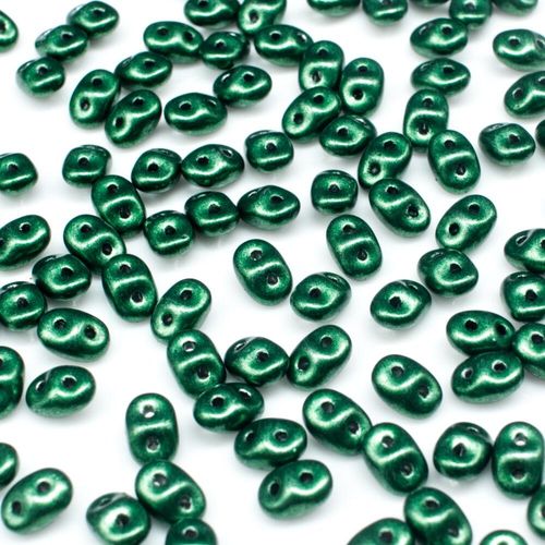 10g Czech glass Rulla beads sat. met. martini olive — two-hole beads for jewelry making and bead weaving