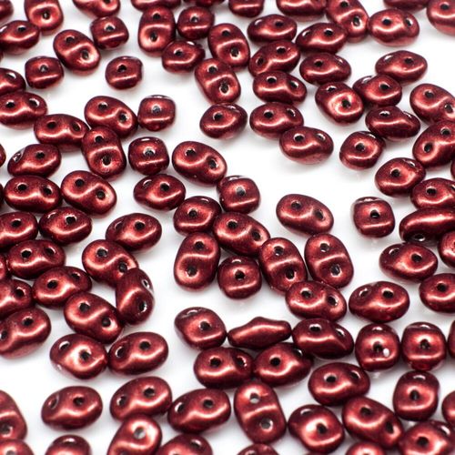 10g Czech glass Rulla beads sat. met. merlot — two-hole beads for jewelry making and bead weaving