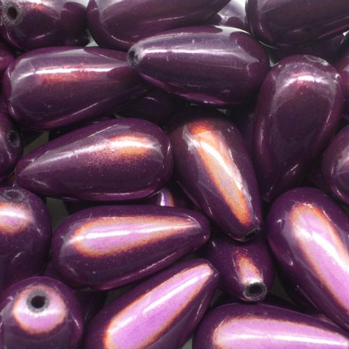 Miracle Bead 23mm Drop Dark Purple 6pcs for jewellery making