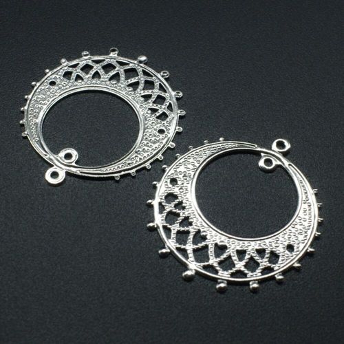 Iron Silver Filigree Connector Ring 25mm 10pcs for jewellery making