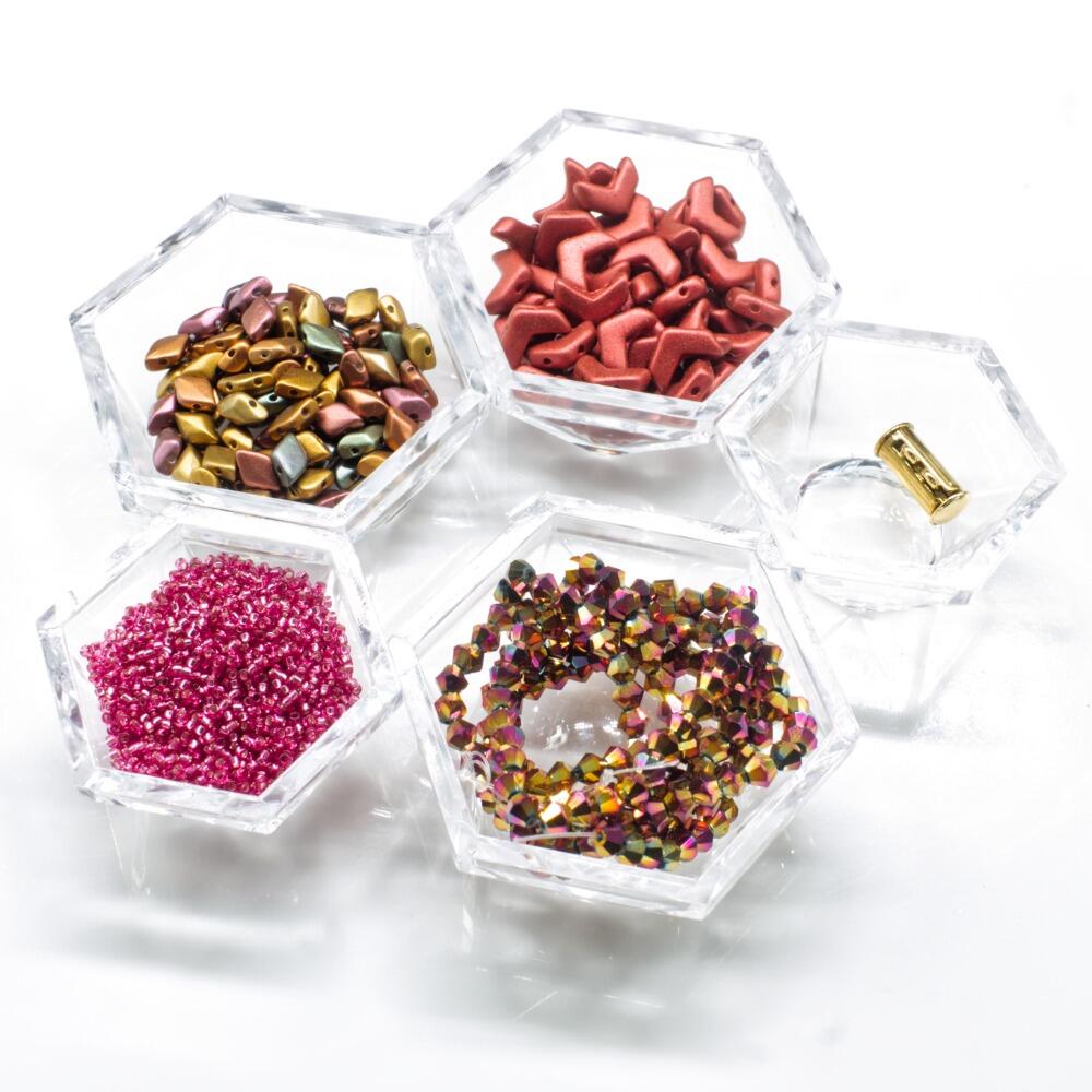 Vee Bead Bracelet golden lava bracelet making kit — DIY set with beads and instructions for creating handmade jewelry