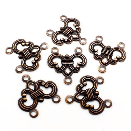Iron Bronze Connector 2/1 16mm 50pcs for jewellery making