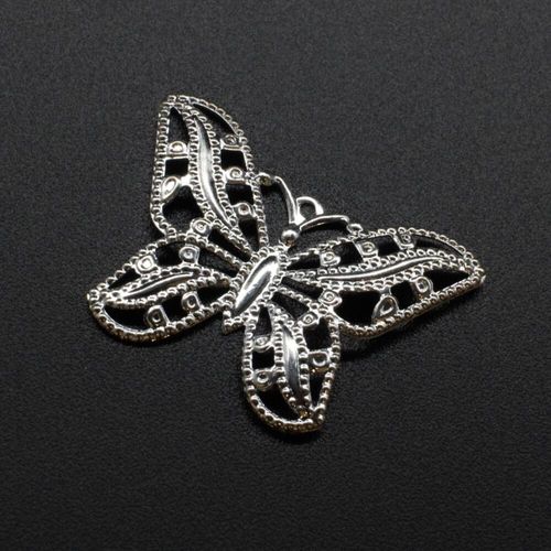 Iron Rhodium Filigree Butterfly 31mm 10pcs for jewellery making