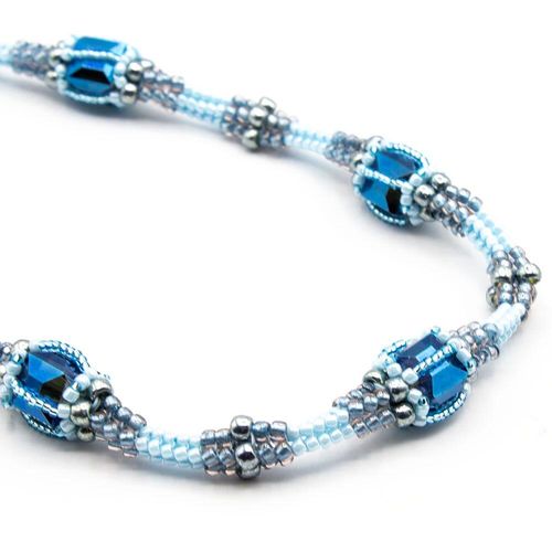 Opera Jewellery blue rainbow jewelry making kit — DIY set with beads and instructions for creating handmade jewelry
