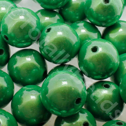 16mm Miracle acrylic round beads 16mm round green 10pcs — pack of 10, reflective 3D-effect beads ideal for jewelry making, crafts, and de…