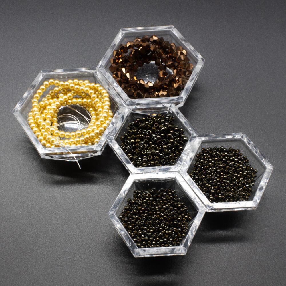 Yasmin Bauble Zoom 25/4 bronze jewelry making kit — DIY set with beads and instructions for creating handmade jewelry