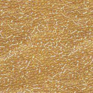 size 11 Miyuki Delica seed beads db100 trans lt amber ab 5g — 5g pack, premium Japanese cylinder beads perfect for bead weaving, embroide…