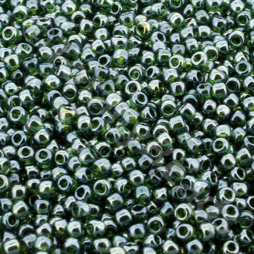 Toho Size 11 Seed Beads 10g - Trans Lustered Olivine