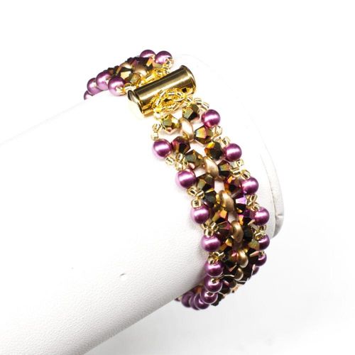 BC 2023 WK 13 : SuperDuo Cross Over Autumn Pink 4mm for jewellery making