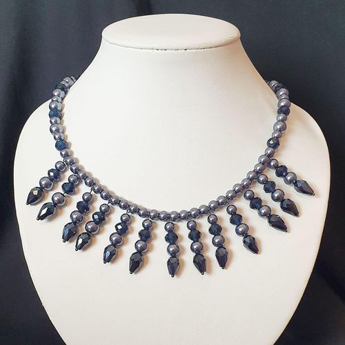 Skye Necklace hematite necklace making kit — DIY set with beads and instructions for creating handmade jewelry