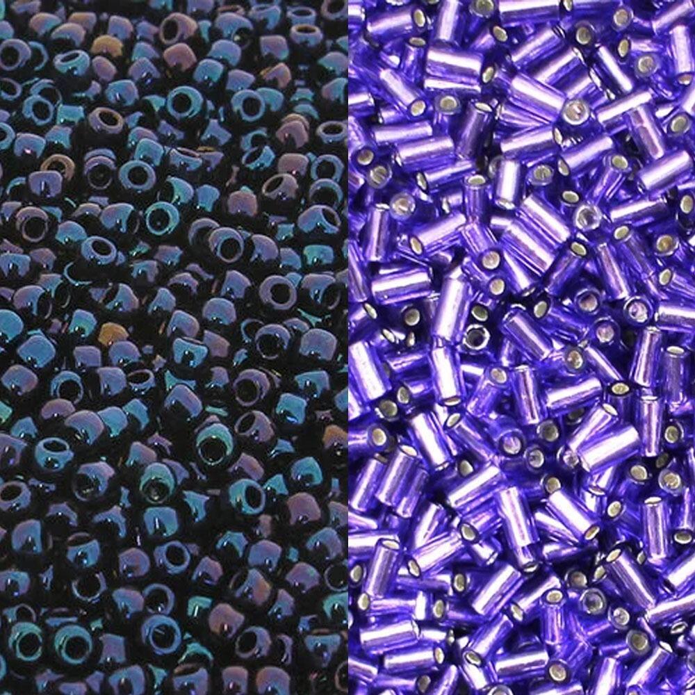Primrose Bauble Zoom 27/6 purple jewelry making kit — DIY set with beads and instructions for creating handmade jewelry