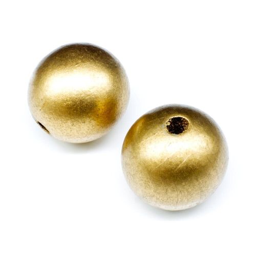 Wooden Bead Round 32mm Gold 4pc 4 Pieces for jewellery making