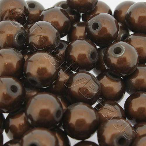 10mm Miracle acrylic round beads 10mm round brown 40pcs — pack of 40, reflective 3D-effect beads ideal for jewelry making, crafts, and de…