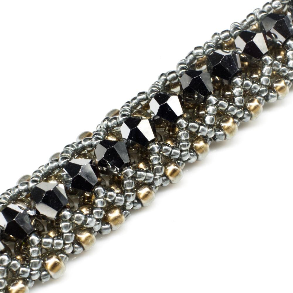 Crystal Lattice Bracelet black diamond bracelet making kit — DIY set with beads and instructions for creating handmade jewelry