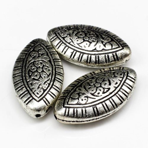 Acrylic Silver Oval Beads 30mm 8pcs for jewellery making