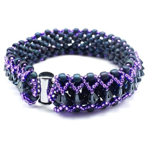 Crystal Lattice Bracelet frosted grape bracelet making kit — DIY set with beads and instructions for creating handmade jewelry