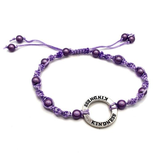 Ruth Spiral Macrame Bracelets lilac bracelet making kit — DIY set with beads and instructions for creating handmade jewelry