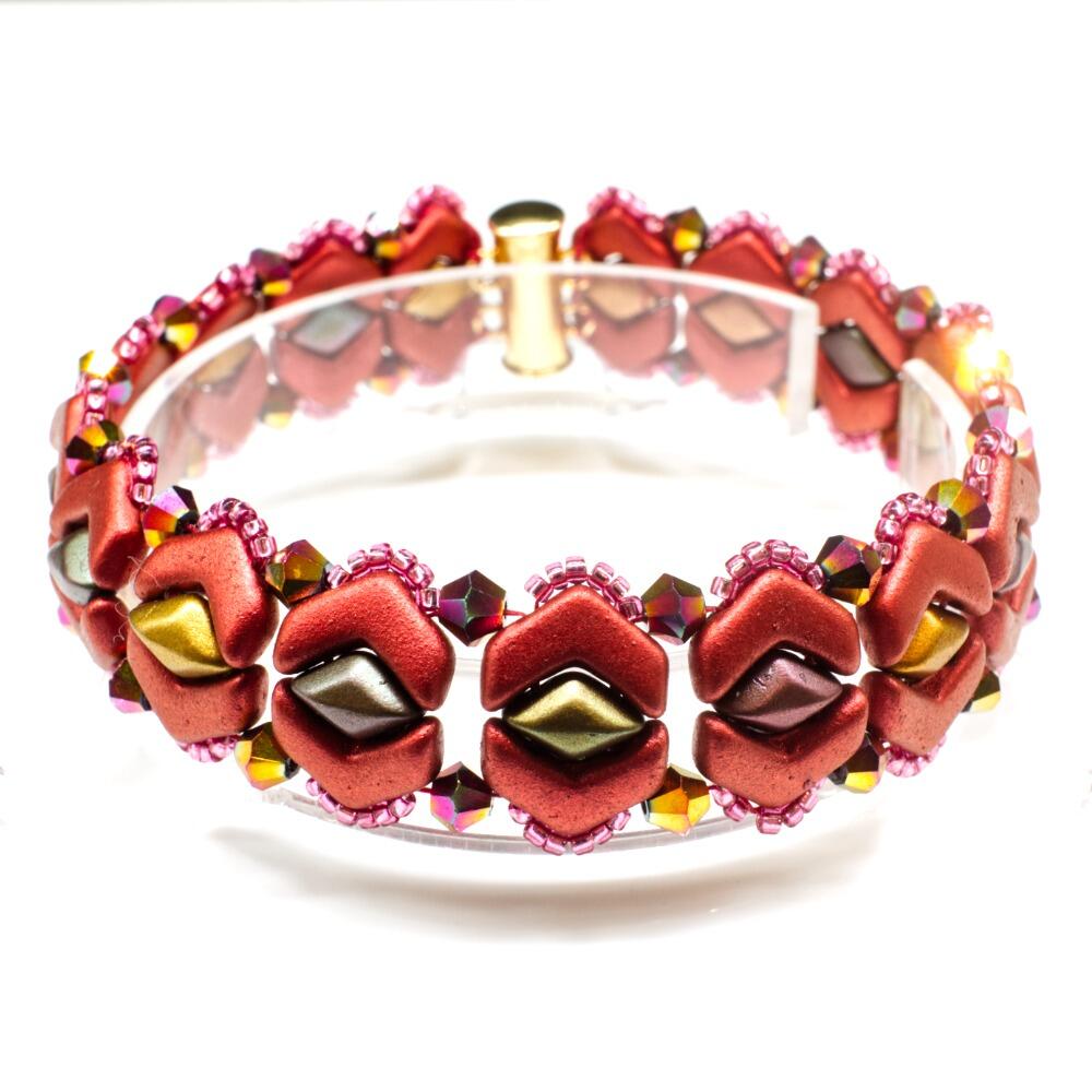 Vee Bead Bracelet golden lava bracelet making kit — DIY set with beads and instructions for creating handmade jewelry